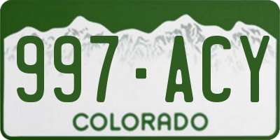 CO license plate 997ACY