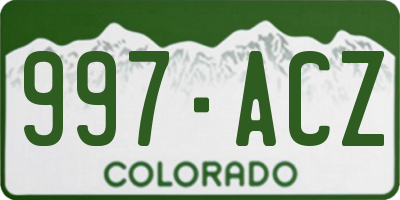 CO license plate 997ACZ