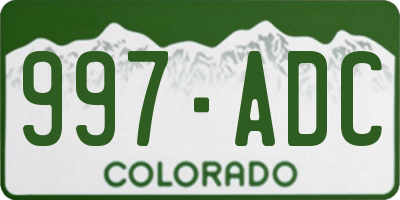 CO license plate 997ADC