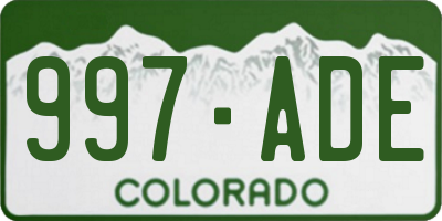 CO license plate 997ADE