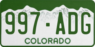 CO license plate 997ADG
