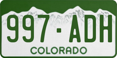 CO license plate 997ADH