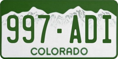 CO license plate 997ADI