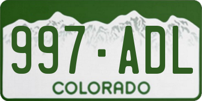 CO license plate 997ADL