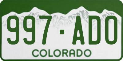 CO license plate 997ADO