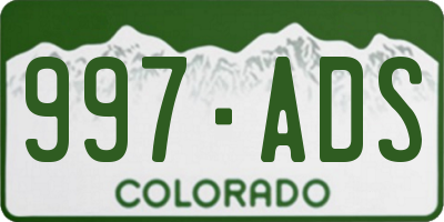 CO license plate 997ADS