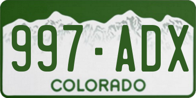 CO license plate 997ADX