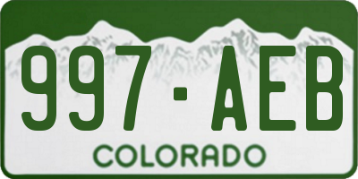 CO license plate 997AEB