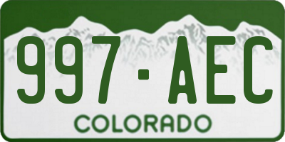 CO license plate 997AEC