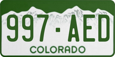 CO license plate 997AED