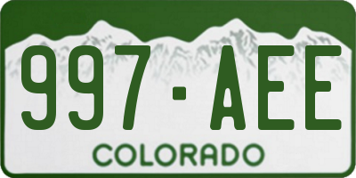CO license plate 997AEE