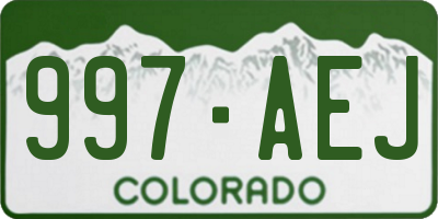 CO license plate 997AEJ