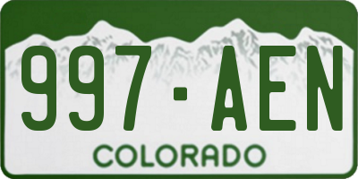 CO license plate 997AEN