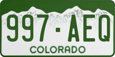 CO license plate 997AEQ