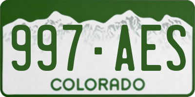 CO license plate 997AES
