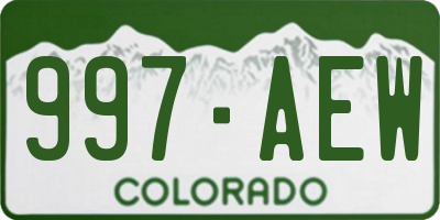 CO license plate 997AEW