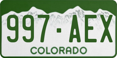 CO license plate 997AEX