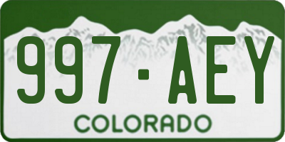 CO license plate 997AEY