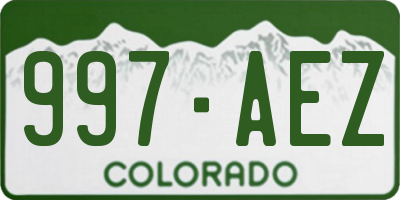 CO license plate 997AEZ