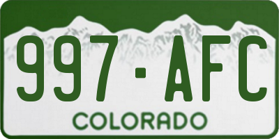 CO license plate 997AFC