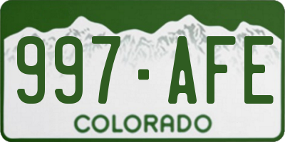 CO license plate 997AFE