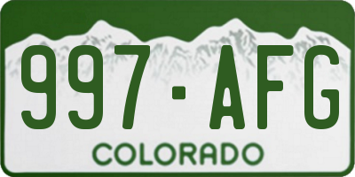 CO license plate 997AFG