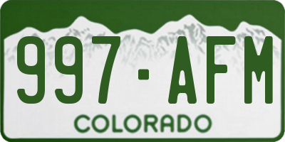 CO license plate 997AFM