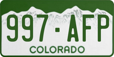 CO license plate 997AFP
