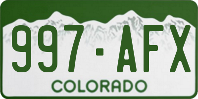 CO license plate 997AFX