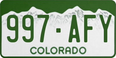 CO license plate 997AFY