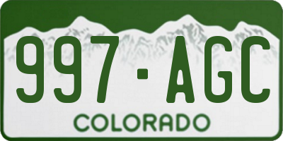 CO license plate 997AGC