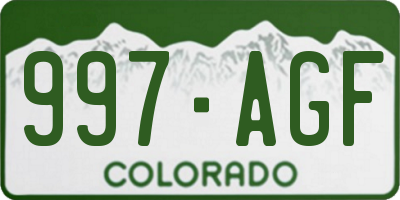 CO license plate 997AGF