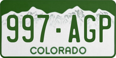 CO license plate 997AGP