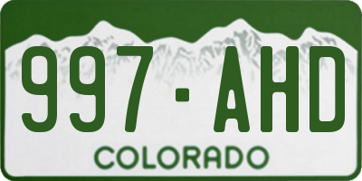 CO license plate 997AHD