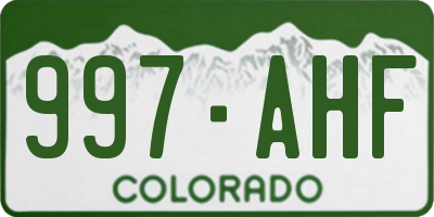CO license plate 997AHF