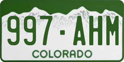 CO license plate 997AHM