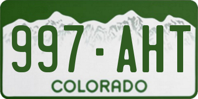 CO license plate 997AHT