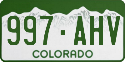 CO license plate 997AHV