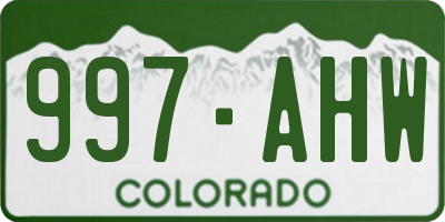 CO license plate 997AHW