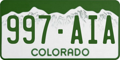 CO license plate 997AIA