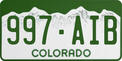 CO license plate 997AIB