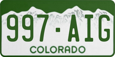 CO license plate 997AIG