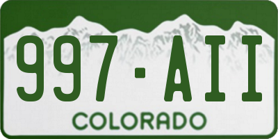 CO license plate 997AII
