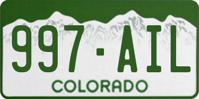 CO license plate 997AIL