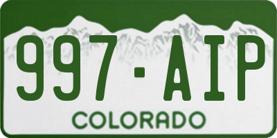 CO license plate 997AIP