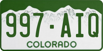 CO license plate 997AIQ