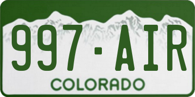 CO license plate 997AIR