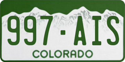 CO license plate 997AIS