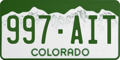 CO license plate 997AIT
