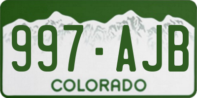 CO license plate 997AJB